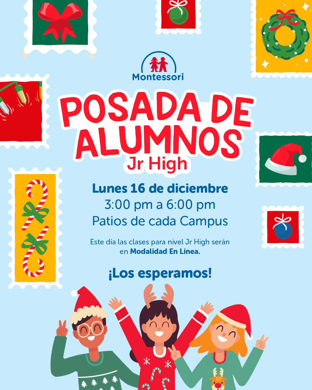 VA Montessori Invitación Posada Secundaria Diciembre2024 2 Instituto María Montessori de Culiacán